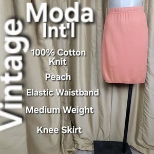 Vintage Sweater Peach Knee Skirt Size L